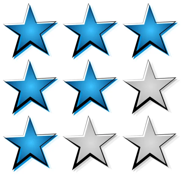 Star rating with 3 stars. — Stock Vector