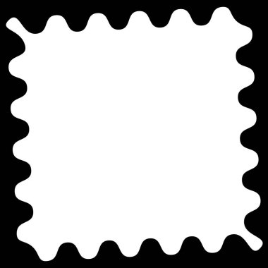 Dalgalı, zikzak kenarları ile şekil