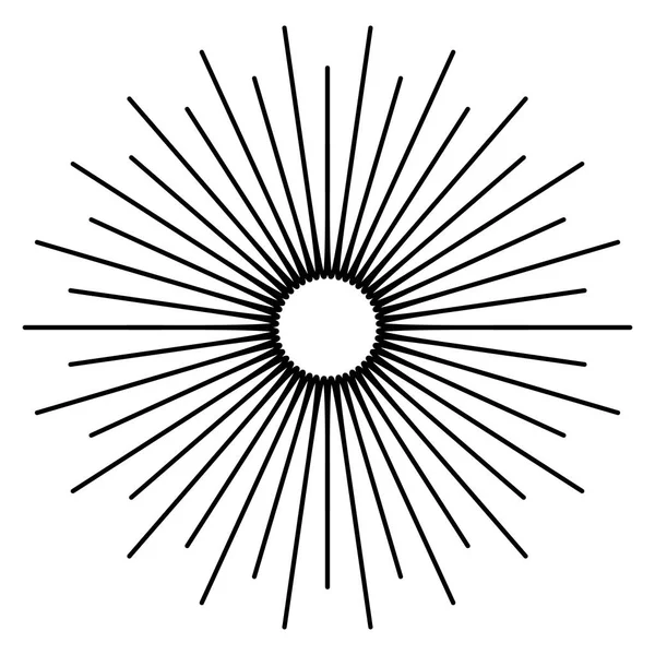 Élément de contour avec lignes radiales — Image vectorielle