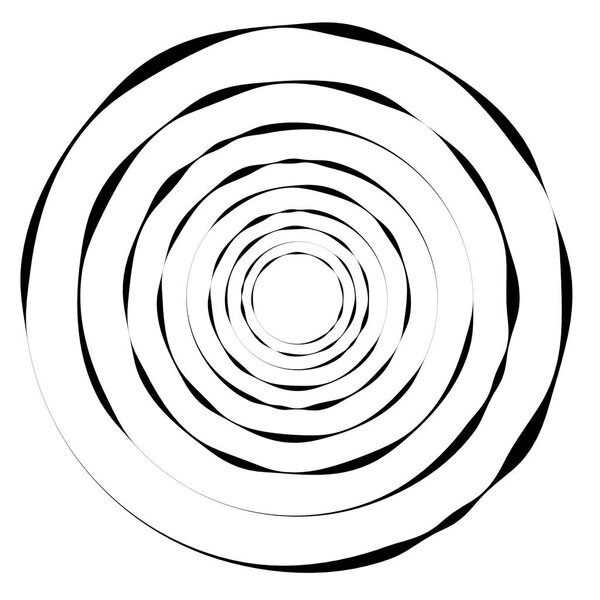 Concentric circles, rings. 