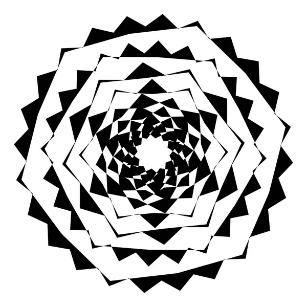 Γεωμετρική κύκλο με παραμορφωμένα σχήματα περιστρεφόμενη — Διανυσματικό Αρχείο