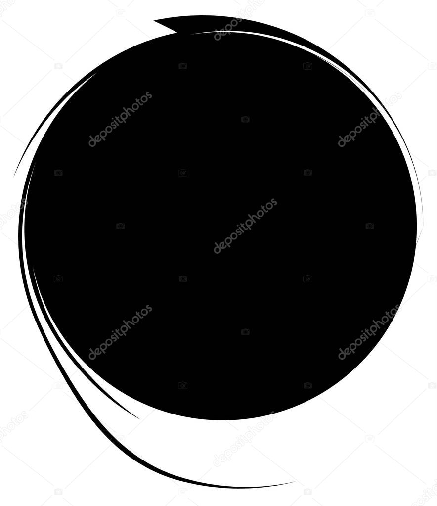 Circle with dynamic swoosh line frame