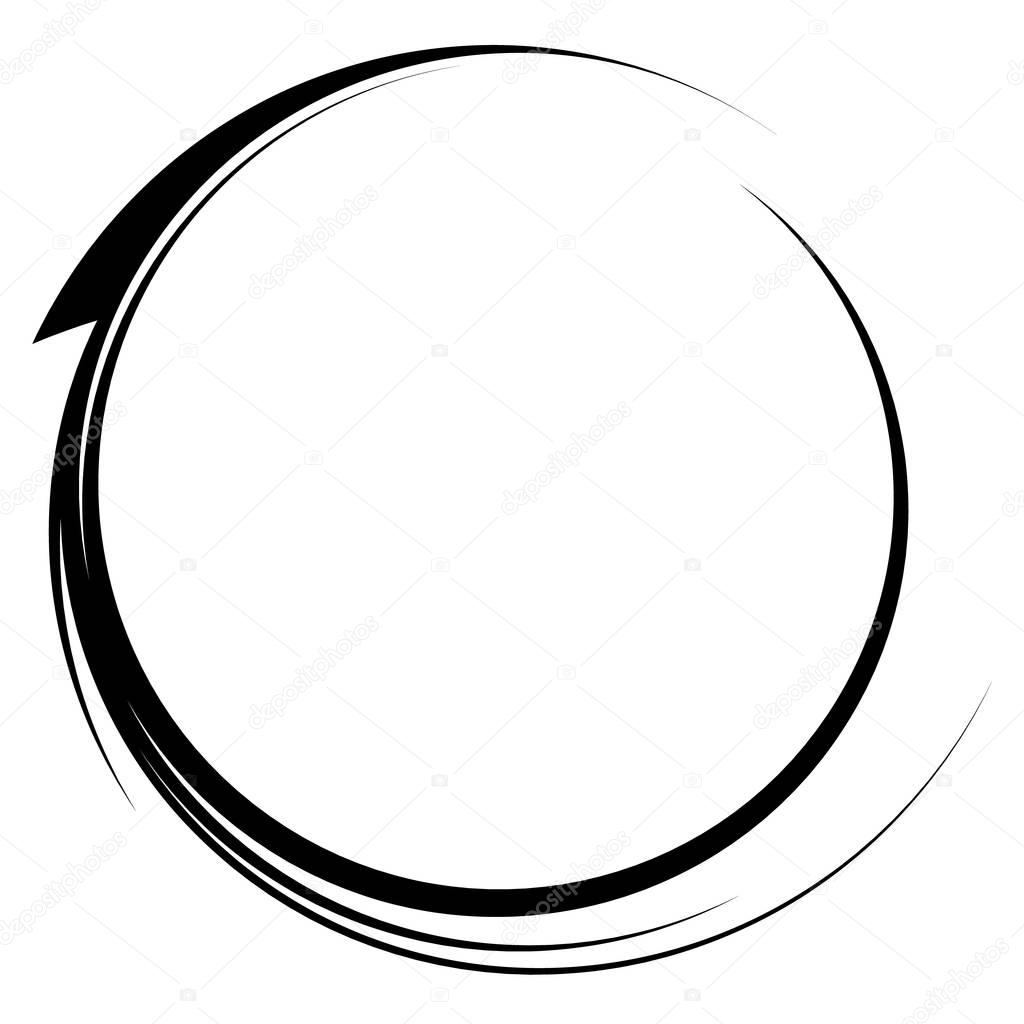 Circle with dynamic swoosh line frame