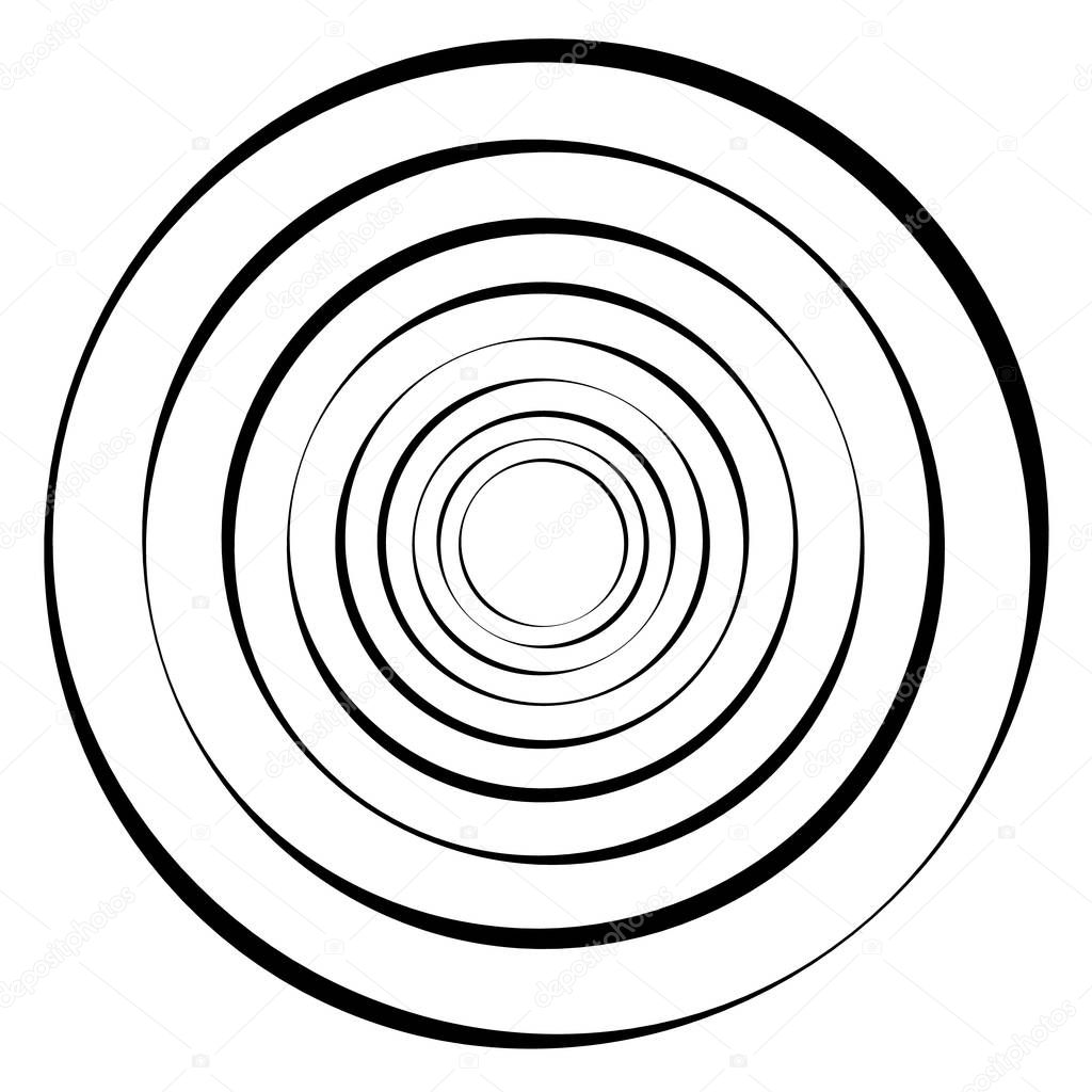 Concentric circles, rings. 