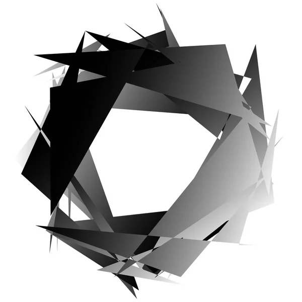 Éles fekete-fehér kör alakú elem — Stock Vector