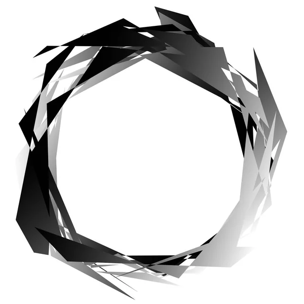 Éles fekete-fehér kör alakú elem — Stock Vector