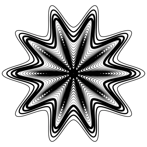 Elemento geométrico com linhas irregulares . — Vetor de Stock