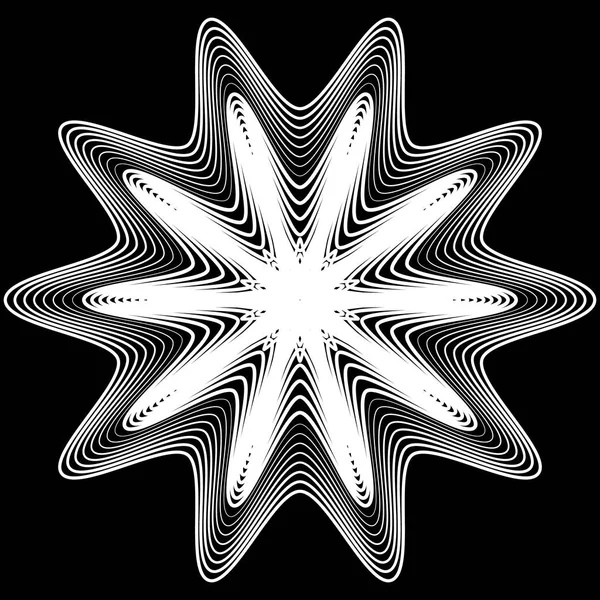 Geometrische element met onregelmatige lijnen. — Stockvector