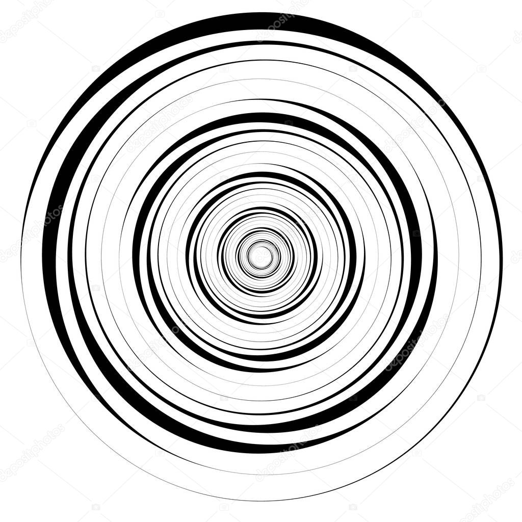 Abstract geometric spiral element 