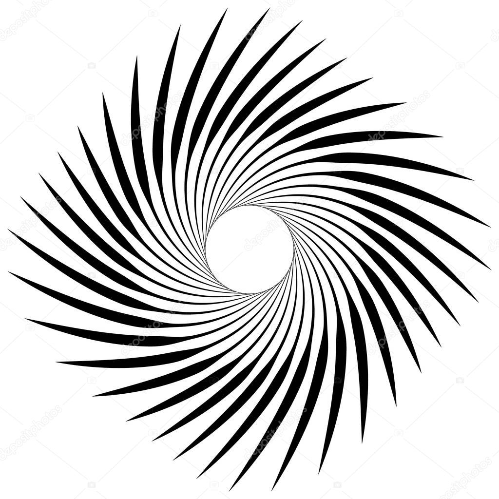 Abstract geometric spiral element 