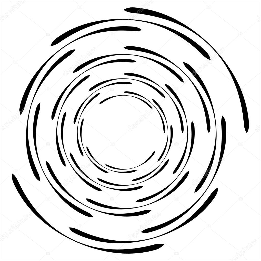 Abstract geometric spiral element 