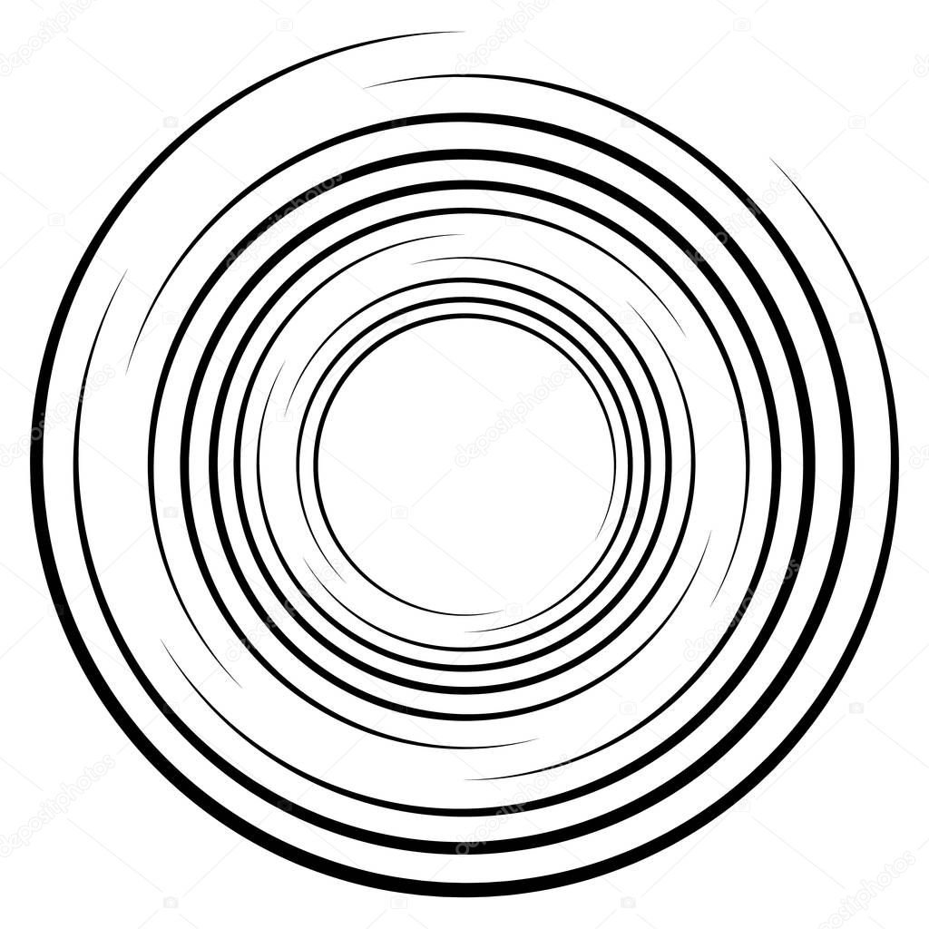 Abstract geometric spiral element 