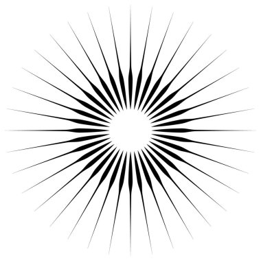 Radyal çizgiler geometrik öğesi. 