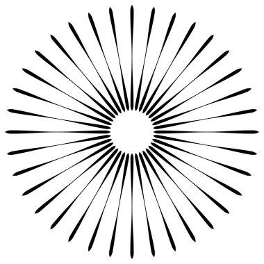 Radyal çizgiler geometrik öğesi. 