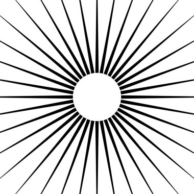 Radyal çizgiler geometrik öğesi. 
