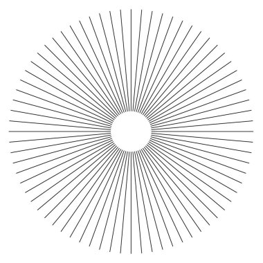 Radyal çizgiler geometrik öğesi. 