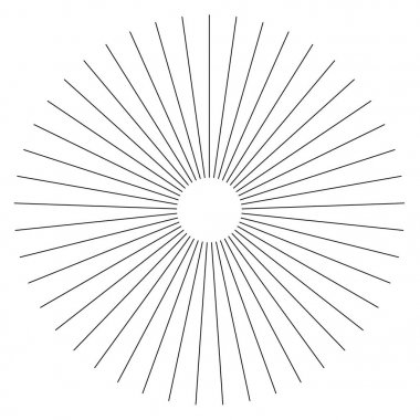 Radyal çizgiler geometrik öğesi. 