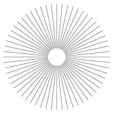 Radyal çizgiler geometrik öğesi. 