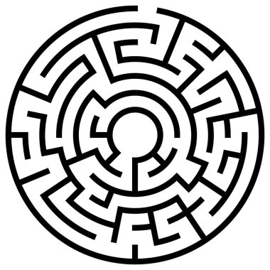 Solvable circular maze element  clipart