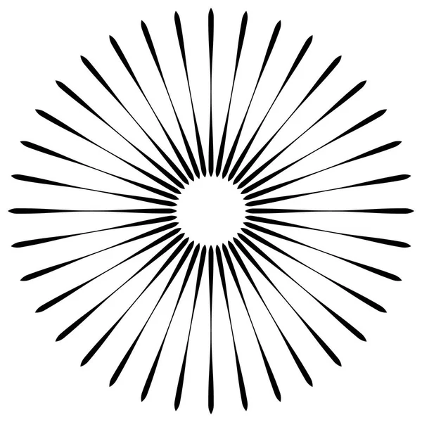 Linee radiali elemento geometrico . — Vettoriale Stock