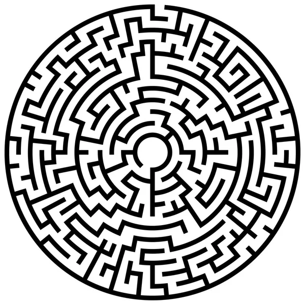 Solvable circular maze element — Stock Vector