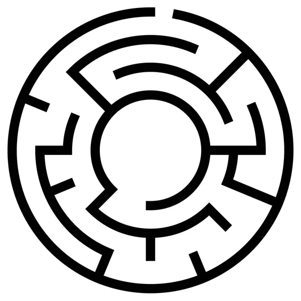 Lösbares kreisförmiges Labyrinth — Stockvektor
