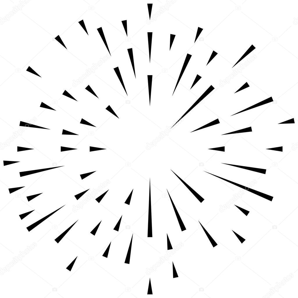 Random radial lines explosion effect. 