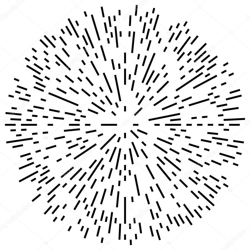 Random radial lines explosion effect. 
