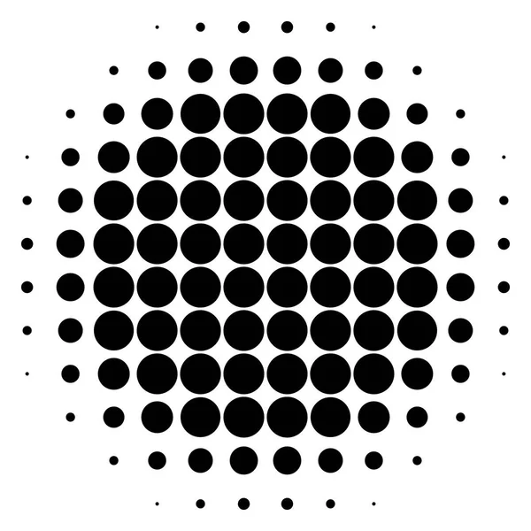 Fekete-fehér pöttyös körkörös minta. — Stock Vector