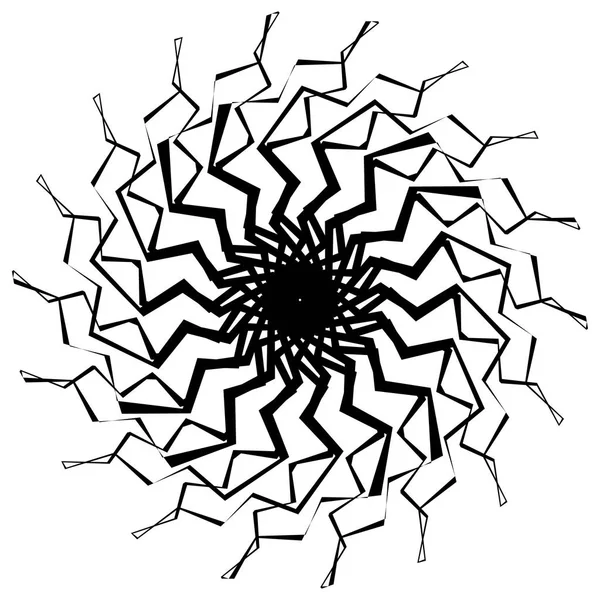 Forme abstraite rayonnante déformée — Image vectorielle