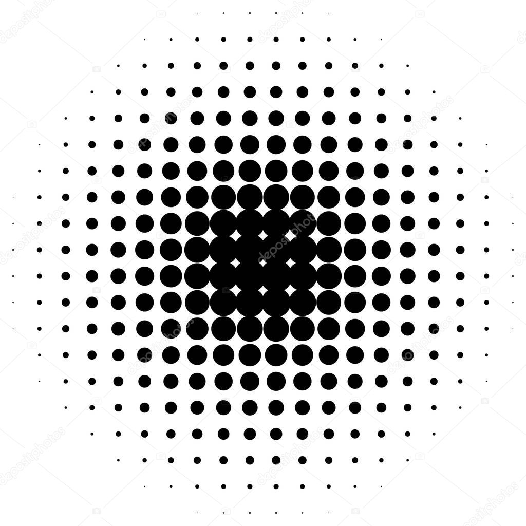 Monochrome dotted circular pattern.