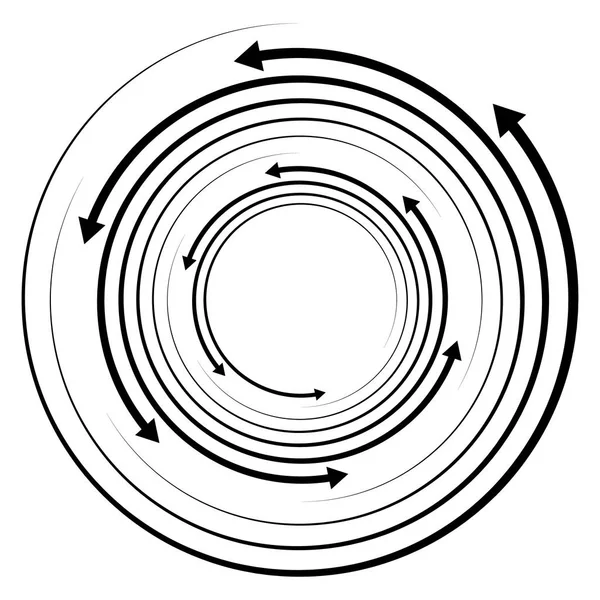 Cirkelformade koncentriska pilar. — Stock vektor