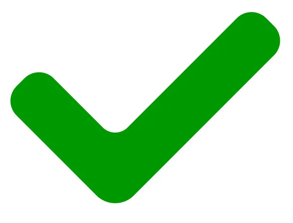 Marca de verificación simple plana verde — Vector de stock