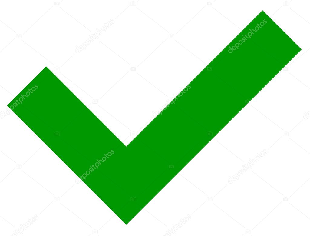 Simple flat green check mark