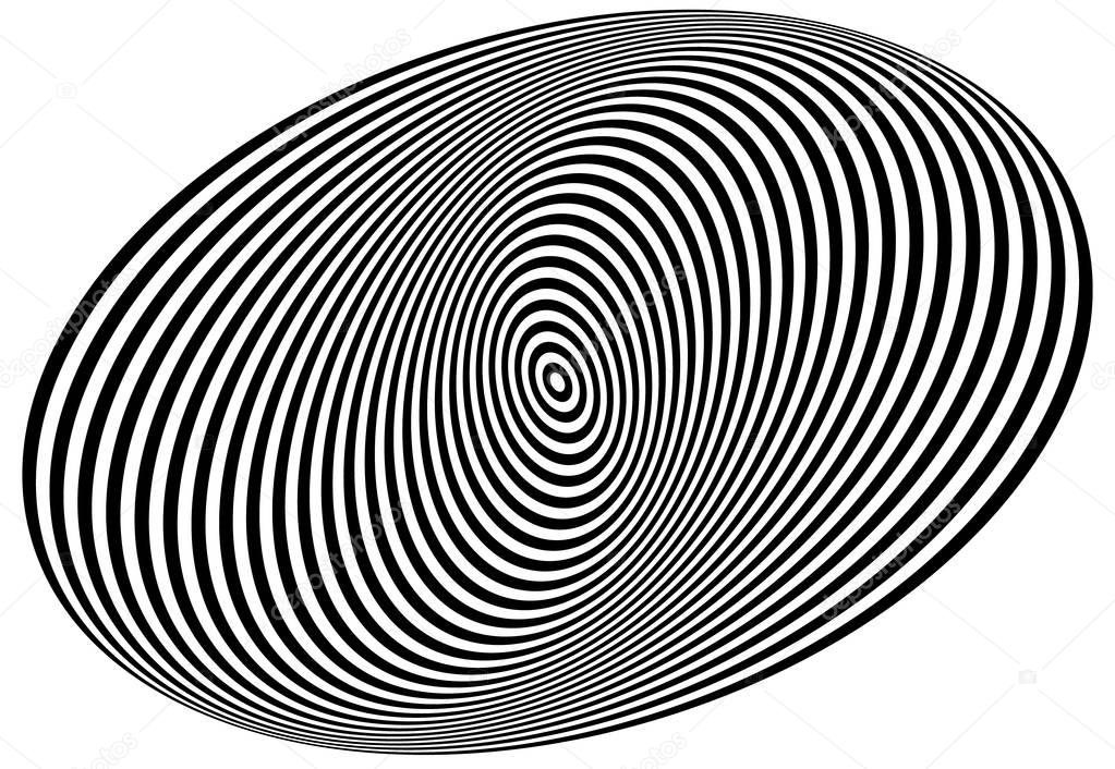 Concentric ovals forming spiral