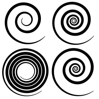 Set of spiral design elements clipart