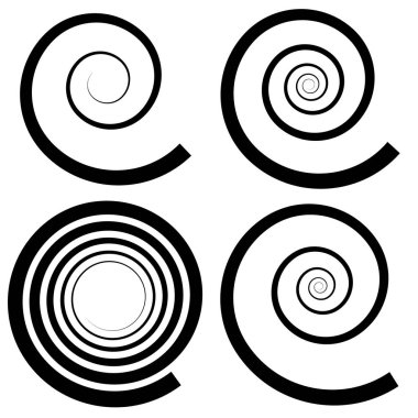 Set of spiral design elements clipart