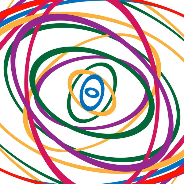 Cirkulär spiral mönster med färgglada ellipser — Stock vektor