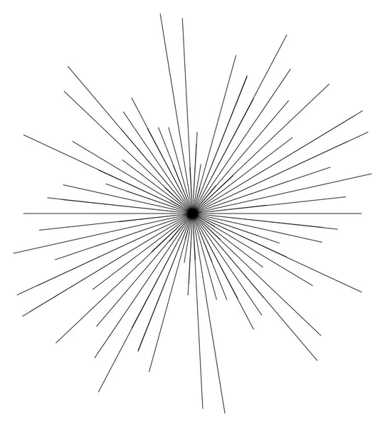 Lignes radiales en forme de coup de soleil — Image vectorielle