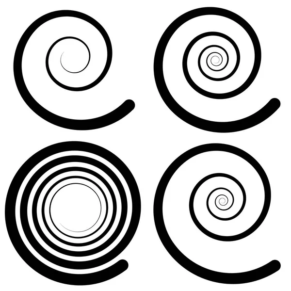 Set of spiral design elements — Stock Vector