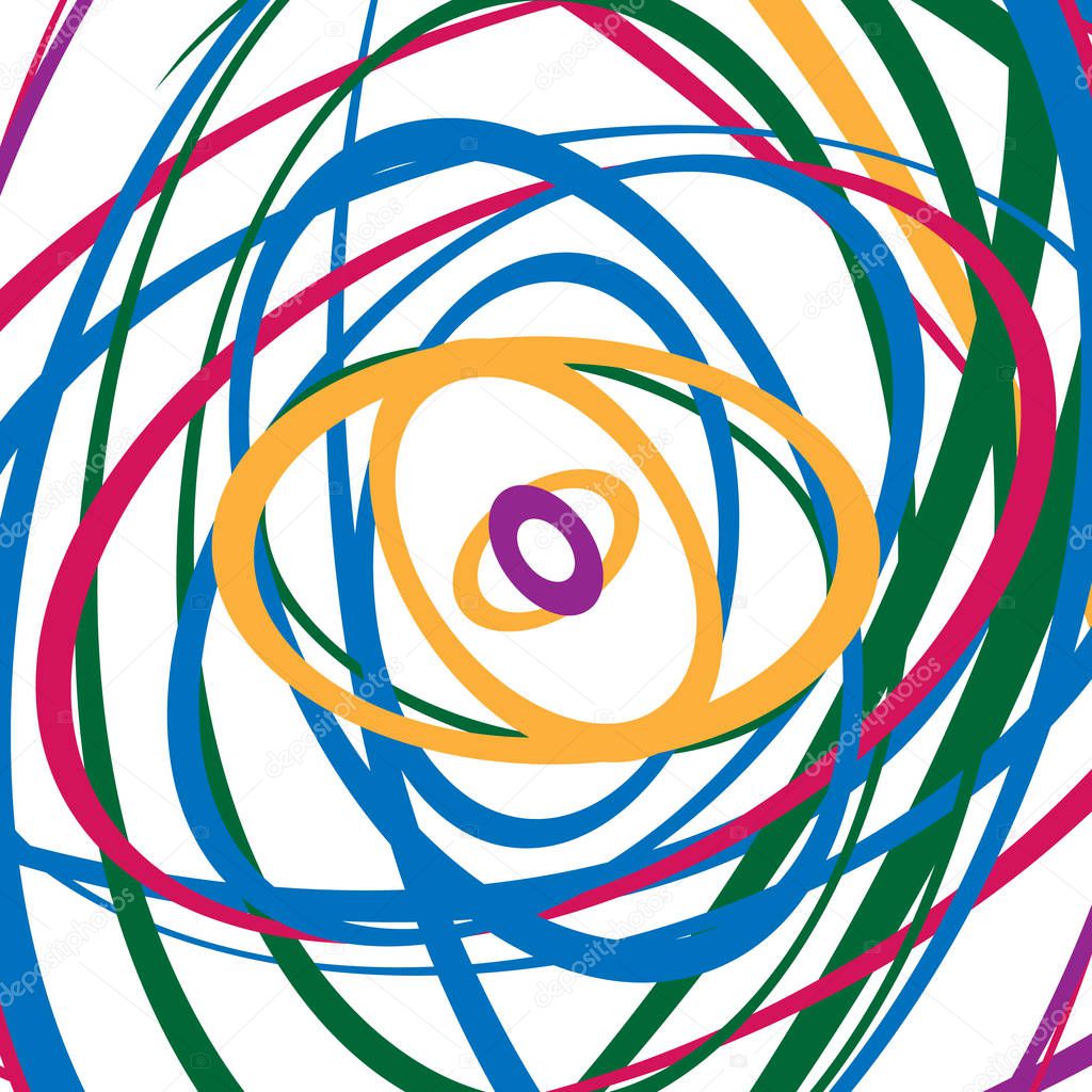 Circular spirally pattern with colorful ellipses