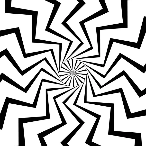 Lignes rayonnantes avec distorsion en zigzag — Image vectorielle