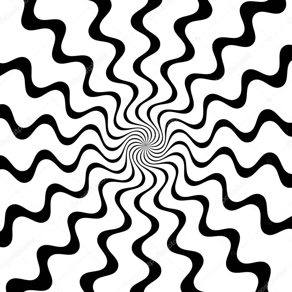  radiating lines with zigzag distortion