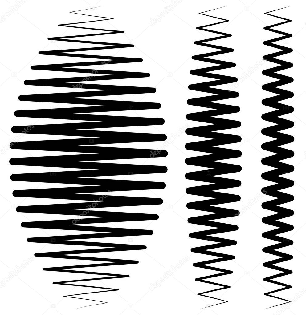 Vertical criss-cross wavy zigzag lines