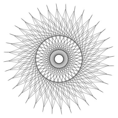 Geometrik daire oluşturan satırları yayılan
