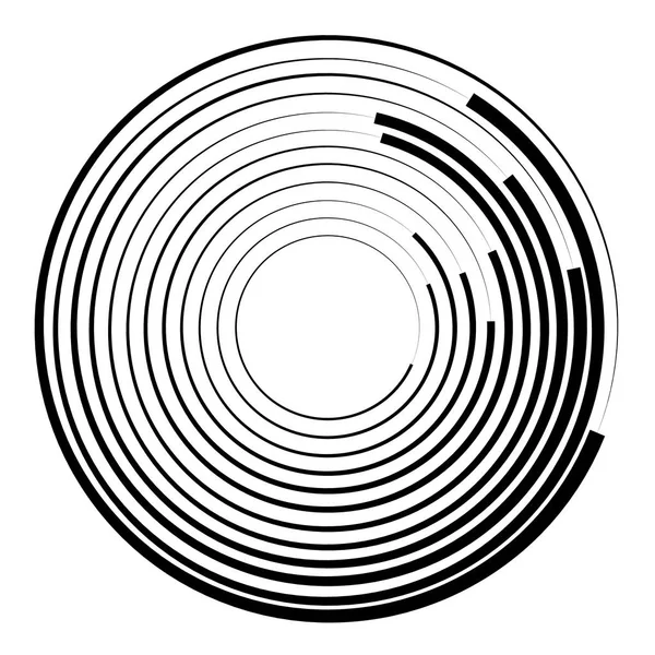 Gráfico circular radial, radiante . — Vector de stock