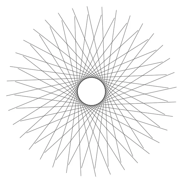 Strahlende Linien, die einen geometrischen Kreis bilden — Stockvektor