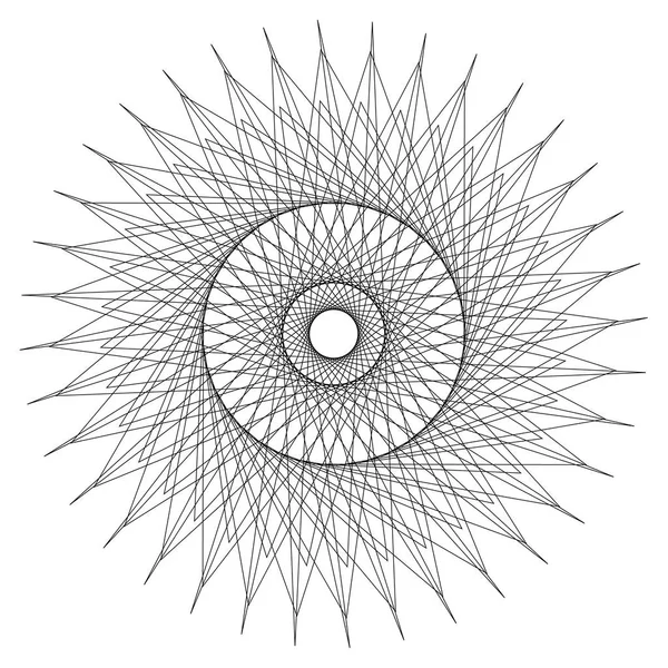 Lignes de rayonnement formant un cercle géométrique — Image vectorielle