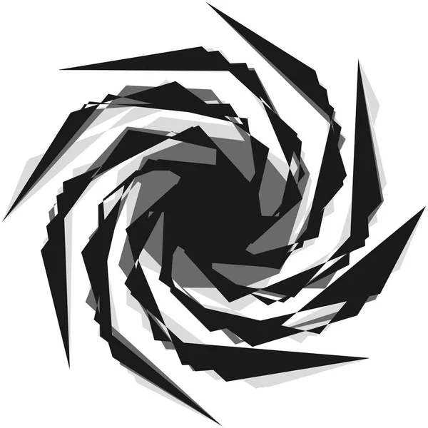 Абстрактная черно-белая спиральная иллюстрация — стоковый вектор