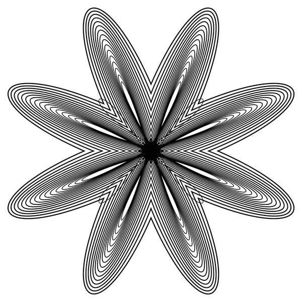 Zwart-wit circulaire element — Stockvector